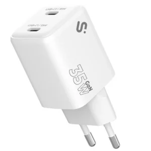 Cargador GaN Subblim 35W 2x USB-C PPS Power Delivery Compacto Blanco
