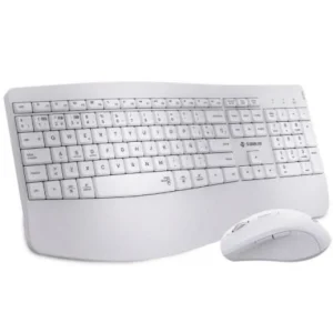 Teclado de membrana SUBBLIM Combo Dual Office Prowave Layout ES inalámbrico Bluetooth y USB blanco